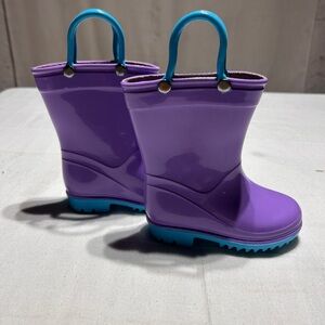 Puddle Play Purple and Blue Kids' Rain Boots